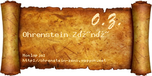 Ohrenstein Zénó névjegykártya